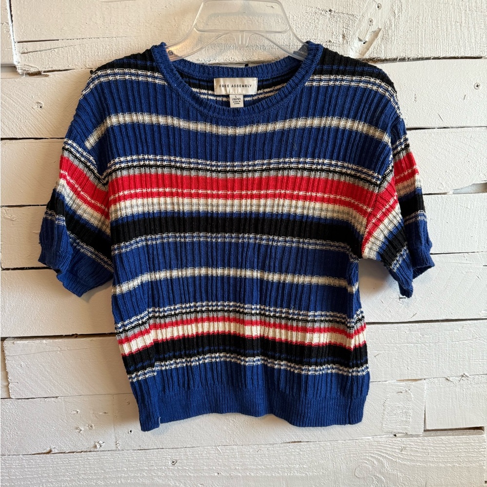 Striped Blue and Red Kids Sweater